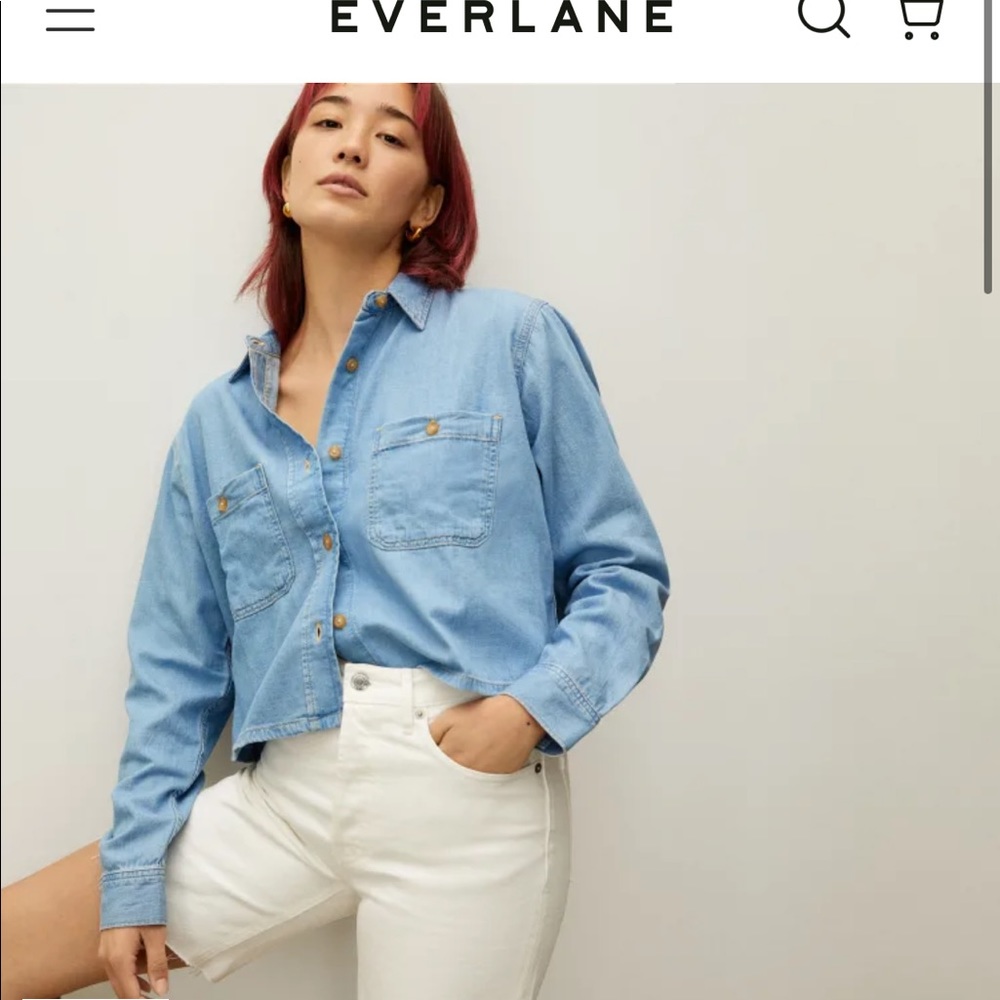 Everlane The Cropped Denim Shirt